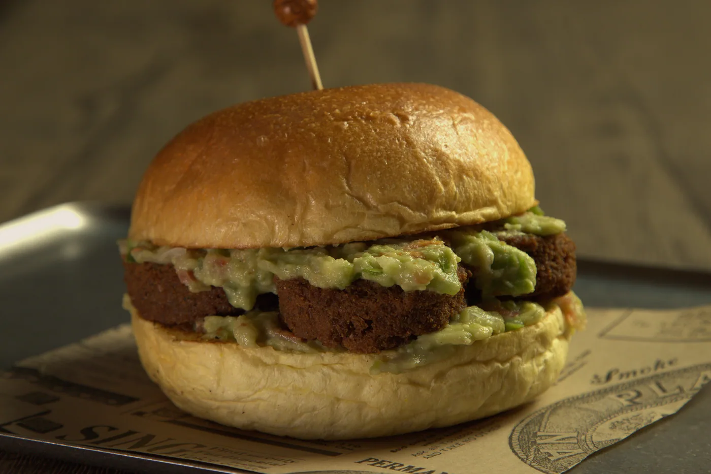 Mateua — Plant-based smash, chili sauce, falafel, guacamole