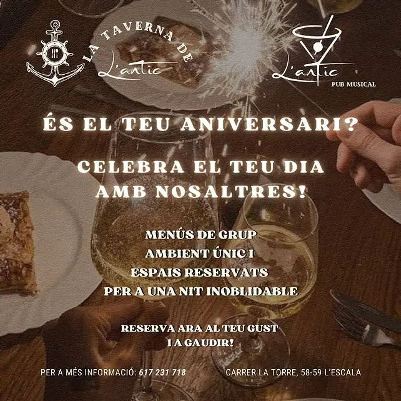 Aniversaris i grups a La Taverna